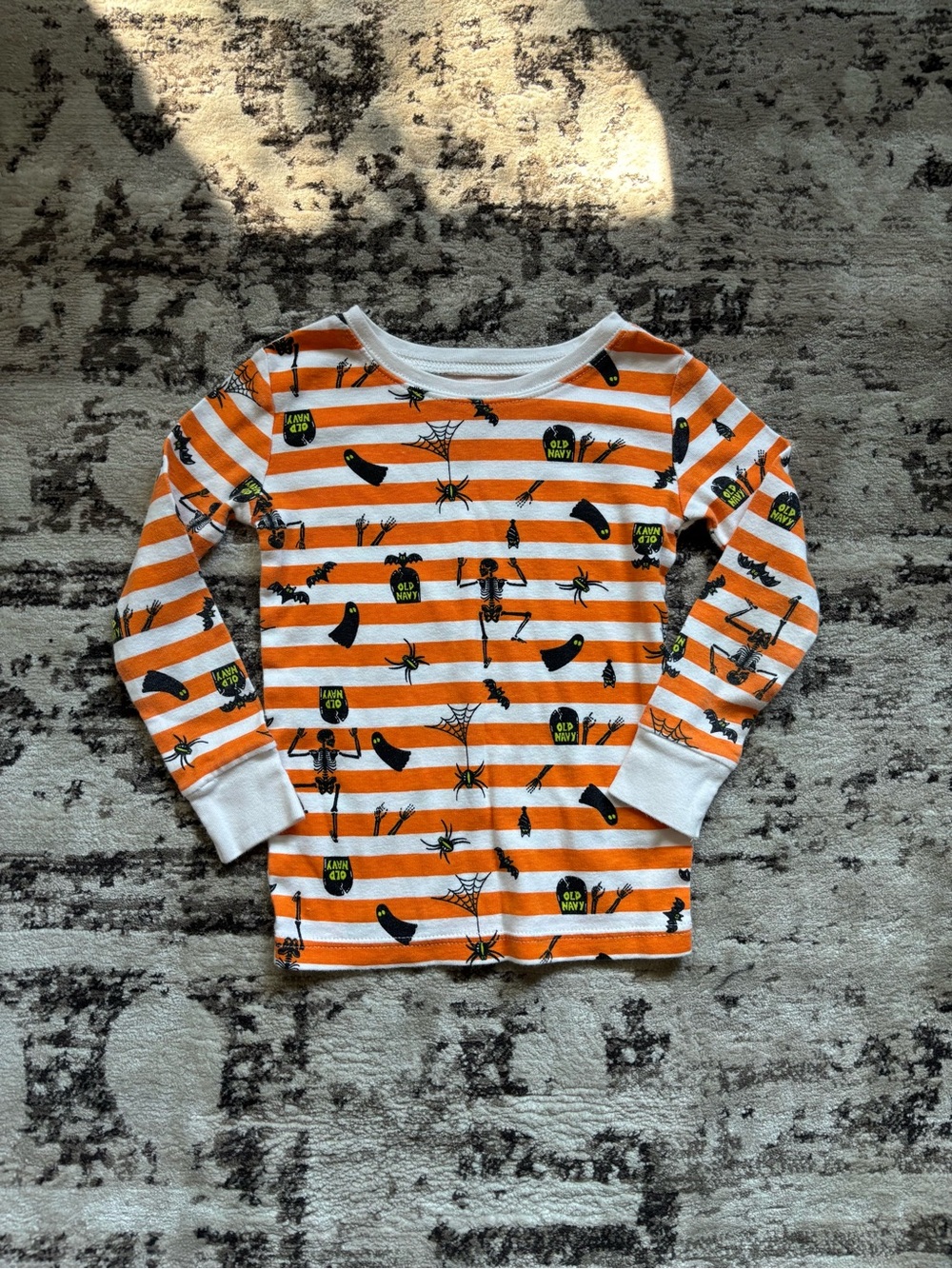 4T Old Navy Orange & White Striped Halloween Long-Sleeve Shirt